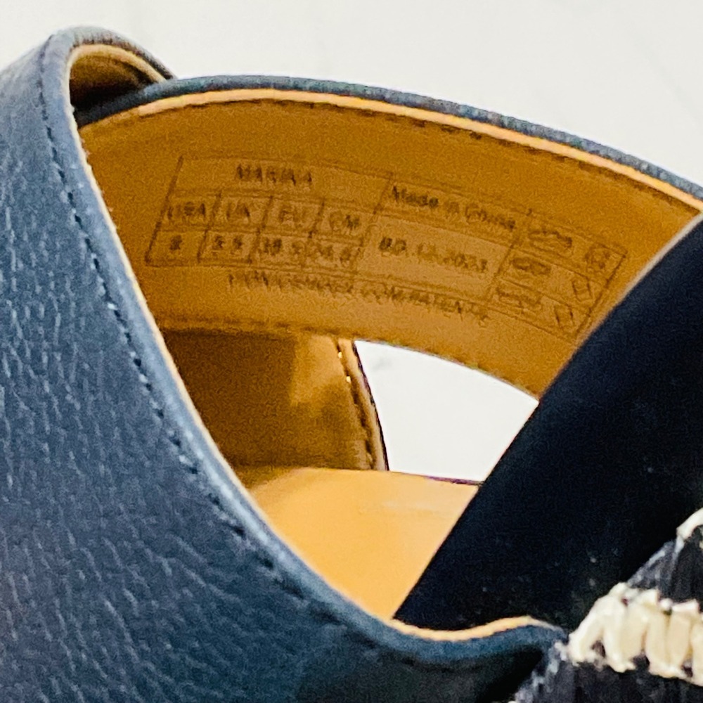 VIONIC Marina womens platform wedge heel sandal navy stripe ankle strap NWT 8 - Picture 12 of 12